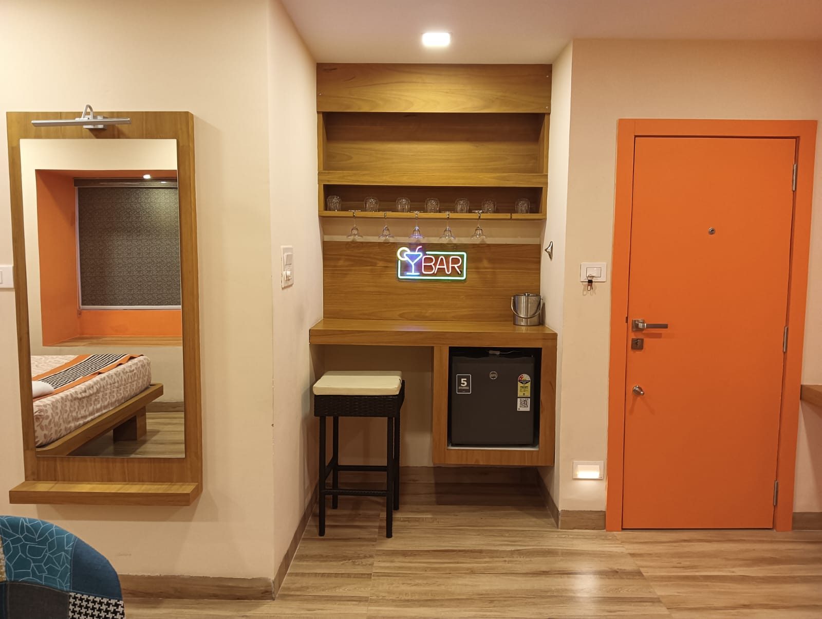 Bar room option — the Party Suite, a private room with its own bar corner